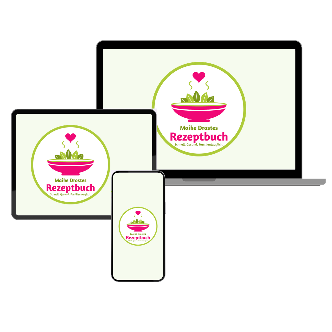Maike Drostes Rezeptbuch auf Laptop, Tablet und Handy